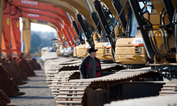 hundreds of mini diggers at our public auctions