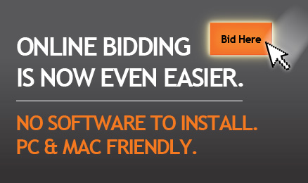 Online bidding is now even easier. No software to install. PC & Mac friendly.