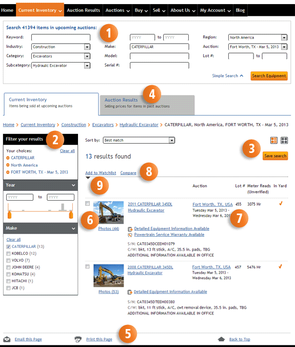 What you can do on the Search Results page