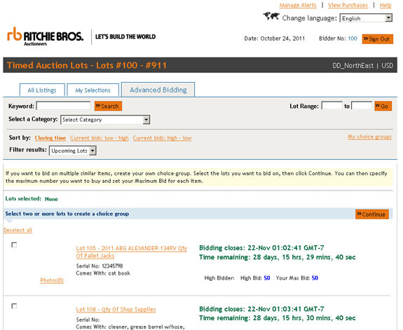 Select the Advanced Bidding tab