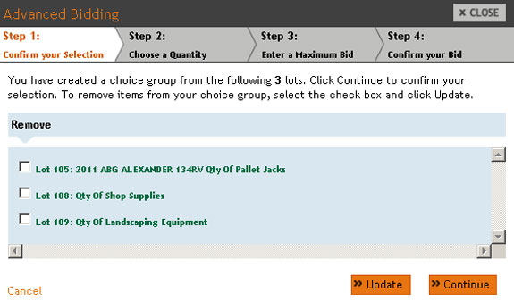 Confirm your selection