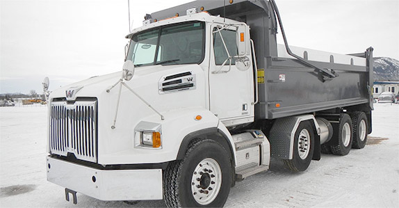 Used dump truck for sale at a Ritchie Bros. auction