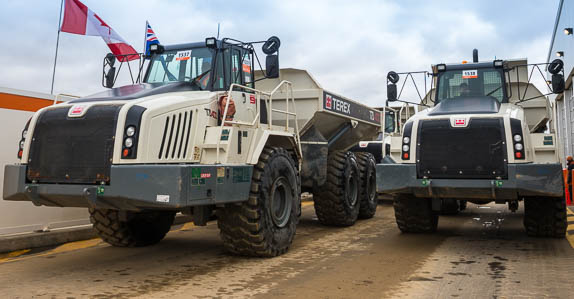 These Terex articulated dump trucks sold in 2014 in Edmonton, Alberta These Terex articulated dump trucks sold in 2014 in Edmonton, Alberta