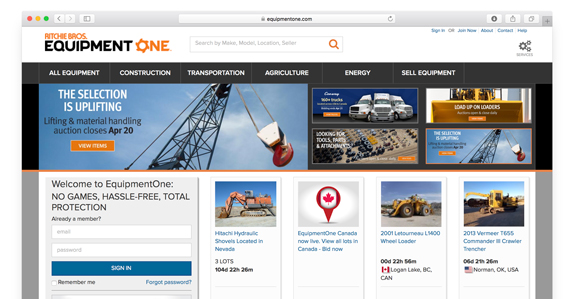 EquipmentOne online auction marketplace
