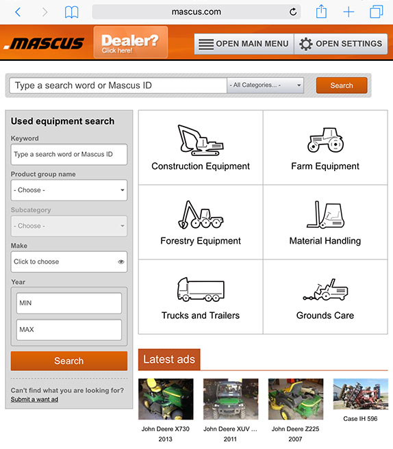Mascus online listing service attracts 3.2 million visits monthly