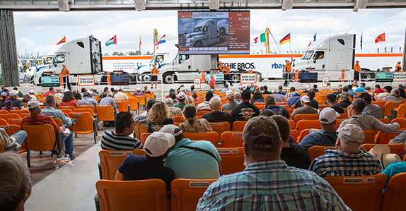 A Ritchie Bros. truck auction. A Ritchie Bros. truck auction.