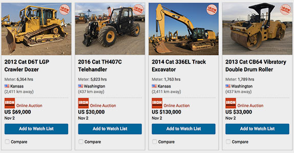 Equipment for sale on IronPlanet