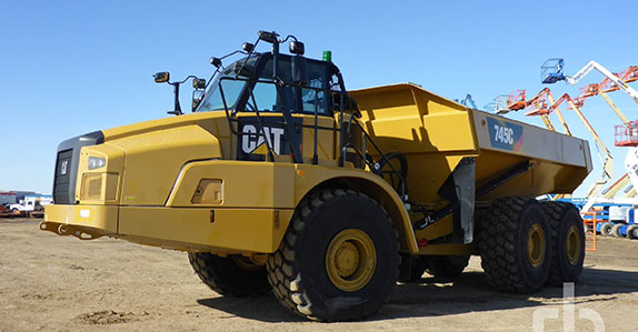 Caterpillar 745C 6x6 articulated dump truck sold at Ritchie Bros. equipment auction Caterpillar 745C 6x6 articulated dump truck sold at Ritchie Bros. equipment auction
