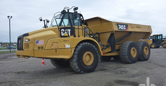 2015 Caterpillar 745C articulated dump truck sold at Ritchie Bros. equipment auction 2015 Caterpillar 745C articulated dump truck sold at Ritchie Bros. equipment auction