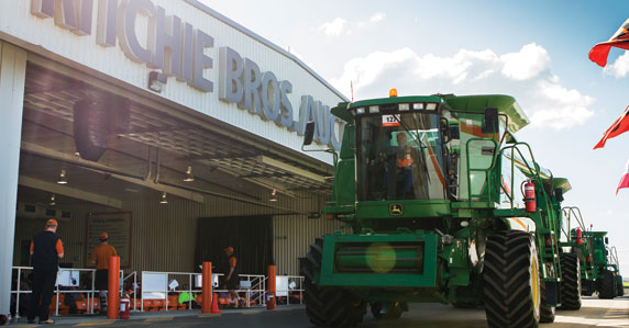 Rtichie Bros. Geelong Auction Site Equipment on the ramp at Ritchie Bros. Geelong auction yard