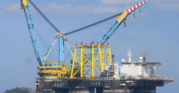 The colossal Saipem 7000 was built as a vessel used to install large oil production platform decks as well as the supporting structures
