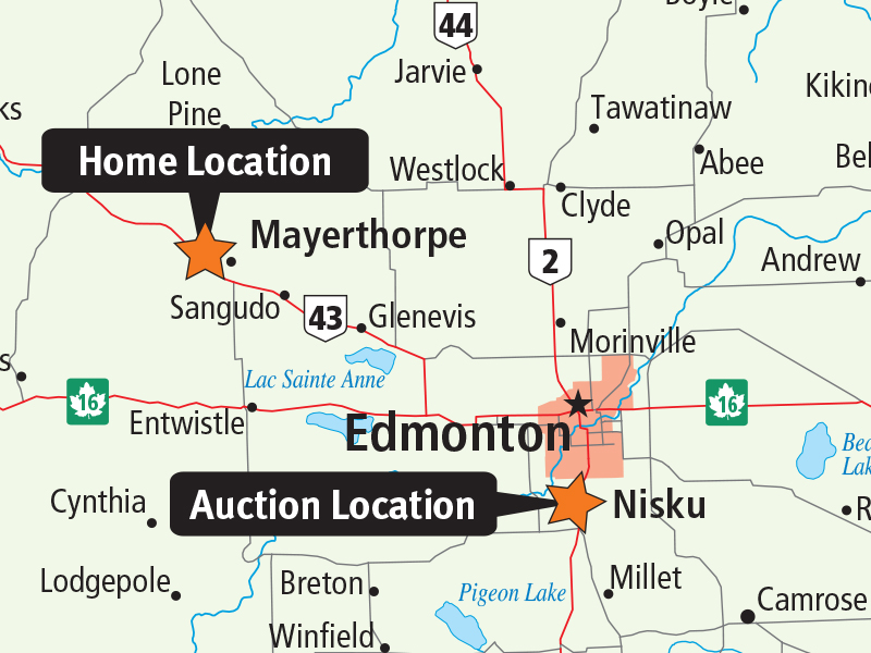 Manufactured home for sale near Mayerthorpe, AB. Ritchie Bros