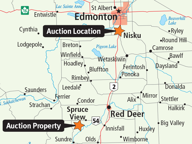 Farmland with proven gravel reserves for sale near Spruce View, AB