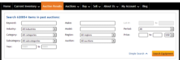Search auction results