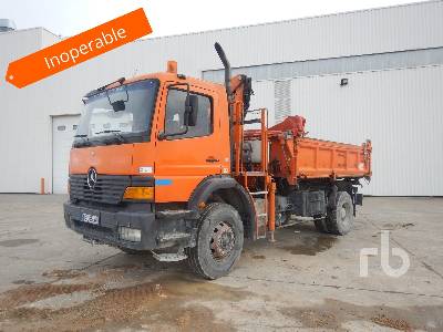 2000 Mercedes Benz 4x2 Dump Truck W Crane 4x4 Parts Stationary
