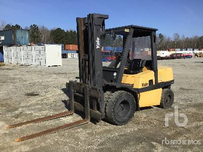 2001 Yale GDP100 10000 lb Diesel Pneumatic Tire Forklift