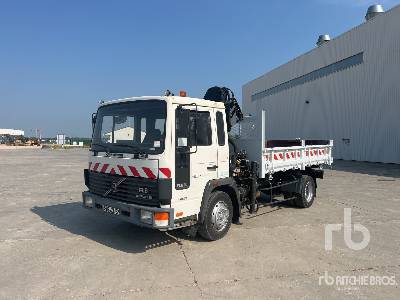 1993 Hiab 060-1 3400 t Articulated Boom on 1994 Volvo FL6 10 4x2 Camion Benne Dump Truck w/Crane