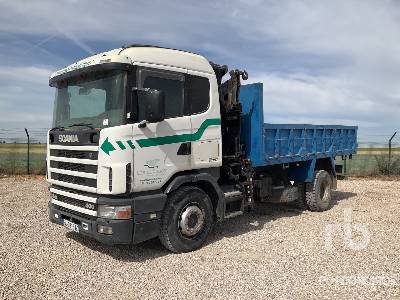 Hiab 160-4 Articulated Boom on 1997 Scania R124L-400 4x2 Dump Truck w/Crane