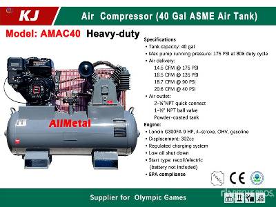 Unused 2025 KJ AMAC40 14.5 cfm Skid-Mounted 40 gal (U ... Air Compressor Unused 2025 KJ AMAC40 14.5 cfm Skid-Mounted 40 gal (U ... Air Compressor