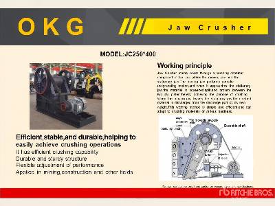 Unused 2025 OKG JC250X400 (Unused) Jaw Crusher Unused 2025 OKG JC250X400 (Unused) Jaw Crusher