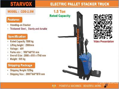 Unused 2025 STARVOX  CDD-2.5M  3300 lb (Unused)  Electric Pallet Jack