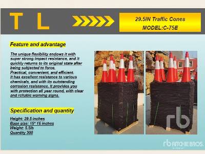 Unused 2025 TL  C-75E  Quantity of (250) (Unused)  Highway Cones
