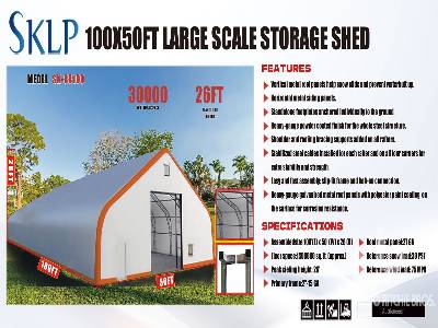 Unused 2025 SKLP SK-SS100 50 ft x 100 ft (Unused) Tent Unused 2025 SKLP SK-SS100 50 ft x 100 ft (Unused) Tent