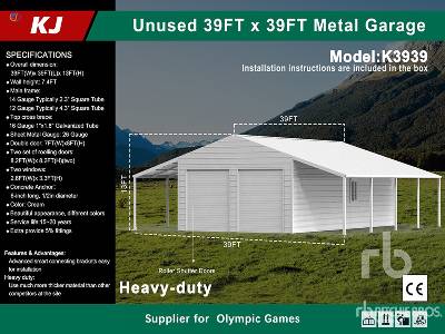 Unused 2025 KJ  K3939  39 ft x 39 ft Double Garage Met ...  Storage Building
