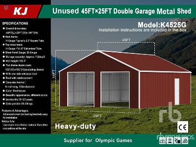 Unused 2025 KJ  K4525G  25 ft x 45 ft Double Garage Met ...  Storage Building
