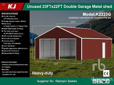Unused 2025 KJ  K2223G  23 ft x 22 ft Double Garage Met ...  Storage Building