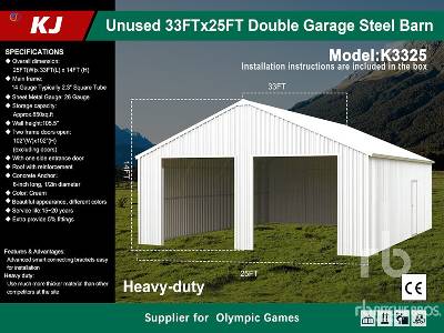 Unused 2025 KJ  K3325  25 ft x 33 ft Double Garage Met ...  Mobile Structure - Other