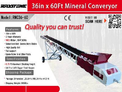 Unused 2025 RAYSTONE RMC36-60 36 in x 60 ft Portable (Unused) Conveyor Unused 2025 RAYSTONE RMC36-60 36 in x 60 ft Portable (Unused) Conveyor