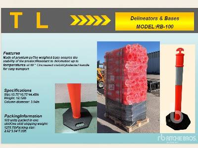 Unused 2025 TL  RB-100  Quantity of (100) Delineators & ...  Traffic Controls