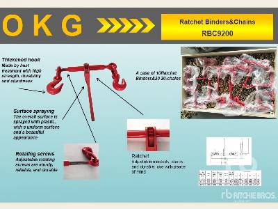 Unused 2025 OKG  HP-RBC9200  Quantity of (10) Ratchet Binder ...  Misc Shop, Warehouse, Consumer