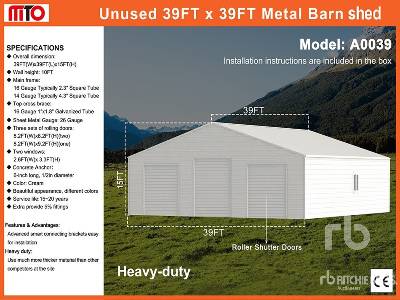 Unused 2025 MTO A0039 Metal Barn (Unused) Shed Unused 2025 MTO A0039 Metal Barn (Unused) Shed