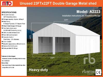 Unused 2025 MTO A2223 Double Garage Metal (Unused) Shed Unused 2025 MTO A2223 Double Garage Metal (Unused) Shed