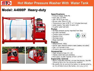 Unused 2025 MTO A4000P (Unused) Pressure Washer Unused 2025 MTO A4000P (Unused) Pressure Washer