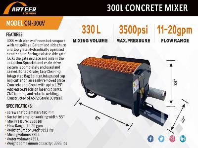 Unused 2025 ARTEER CM-300V (Unused) Skid Steer Concrete Mixer Unused 2025 ARTEER CM-300V (Unused) Skid Steer Concrete Mixer
