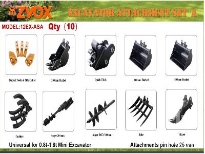 Unused 2025 ZVOX  12EX-ASA  Quantity of (10) Assorted Excav ...  Excavator Attachment - Other