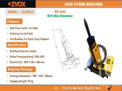 Unused 2025 ZVOX  SU-BR40  Mini (Unused)  Skid Steer Hydraulic Hammer