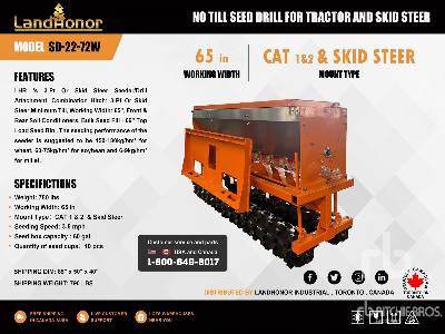 Unused 2025 LANDHONOR SD-22-72W NO Till Seed Drill for Tractor ... Skid Steer Attachment - Other Unused 2025 LANDHONOR SD-22-72W NO Till Seed Drill for Tractor ... Skid Steer Attachment - Other