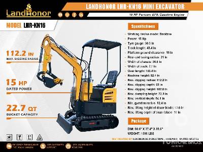 Unused 2025 LANDHONOR  LHR-KN16-CEM  (Unused)  Mini Excavator (1 - 4.9 Tons)