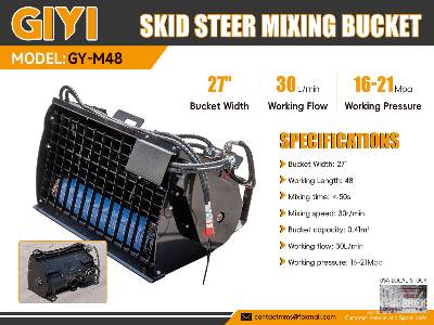 Unused 2025 GIYI  GY-M48  48 in (Unused)  Skid Steer Concrete Mixer