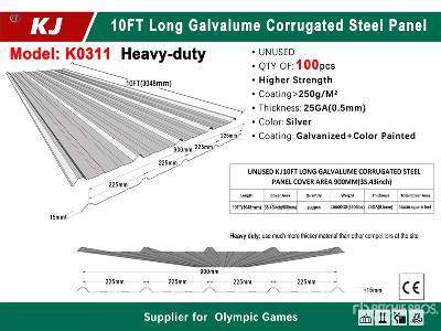 Unused 2025 KJ K0311 Quantity of (100) 35 in x 10 ft ... Steel Unused 2025 KJ K0311 Quantity of (100) 35 in x 10 ft ... Steel
