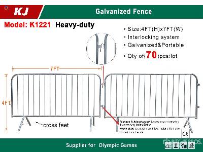 Unused 2025 KJ K1221 Quantity of (70) 7 ft x 4 ft Cr ... Site Fence Unused 2025 KJ K1221 Quantity of (70) 7 ft x 4 ft Cr ... Site Fence