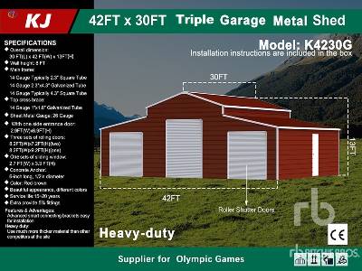 Unused 2025 KJ  K4230G  42 ft x 30 ft Triple Garage Met ...  Shed