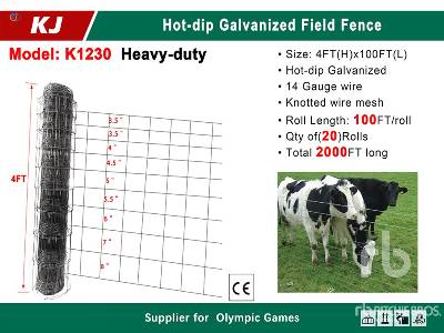 Unused 2025 KJ  K1230  Quantity of (20) 100 ft x 4 ft  ...  Fencing