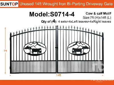 Unused 2025 SUNTOP  S0714-4  Quantity of (4) 14 ft x 7 ft Wr ...  Driveway Gate