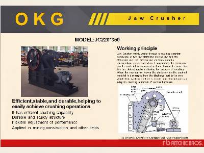 Unused 2025 OKG JC220X350 (Unused) Jaw Crusher Unused 2025 OKG JC220X350 (Unused) Jaw Crusher