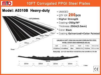 Unused 2025 MTO A0310B Quantity of (200) Corrugated PP ... Steel Unused 2025 MTO A0310B Quantity of (200) Corrugated PP ... Steel